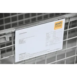 Kennzeichnungstasche für Aufsatzrahmen, 100 Stk/VE, DIN A4, Einschub seitlich, transparent