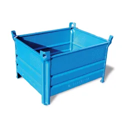 HESON® Stapelbehälter, mit Vollwand, Tragkraft 1000 kg, BxT 1.200 x 1.000 mm, blau
