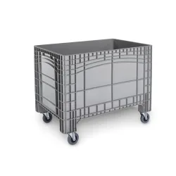 Grossbehälter XL, HxBxT 800 x 1.200 x 800 mm, 535 Liter, 4 Lenkrollen mit Bremse, grau