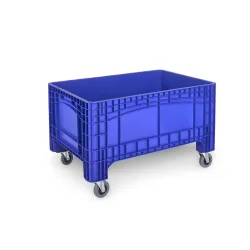 Grossbehälter L, HxBxT 800 x 1.200 x 580 mm, 354 Liter, 4 Lenkrollen, blau