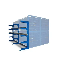 RR-Industrietechnik® Kragarmregal für 1-faches Wabenregal Typ RWR 3000, seitliche Montage