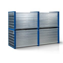 RR-Industrietechnik® Wabenregal Typ RWR, HxBxT 1.000 x 1.000 x 3.000 mm, Fächeranzahl 24