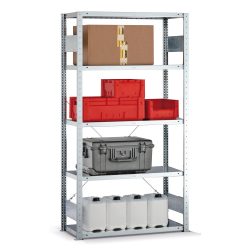 META Fachbodenregal verzinkt mit 5 Stahlblechböden, Fachlast 150 kg, HxBxT 2.000 x 1.056 x 536 mm
