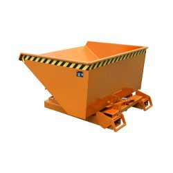 Automatischer Kippbehälter Bauer Typ 4A 900, 3 Entriegelungspunkte, Abrollsystem, Inhalt 0,9 m³, bis 1000 kg, gelborange RAL 2000