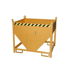 Bauer Silobehälter SGS 50, mit Schieberverschluss, L 1000 x B 1200 x H 1025 mm, 0,5 m³, bis 750 kg, Stahl, Gelborange