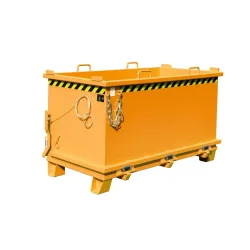 Bauer® Klappbodenbehälter, verstärkte Bodenklappe, lackiert, Volumen 1,5 m³, RAL 2000 gelborange