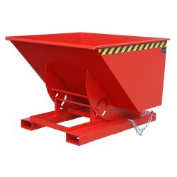 Bauer® Kippbehälter mit Abrollmechanik, TK 1.000 kg, lackiert, Volumen 1 m³, RAL 3000 feuerrot