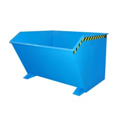 Bauer® Kippbehälter, niedrige Bauhöhe, lackiert, Volumen 2 m³, RAL 5012 lichtblau