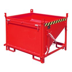 Bauer® Silobehälter mit Klappe, lackiert, Volumen 0,5 m³, RAL 3000 feuerrot