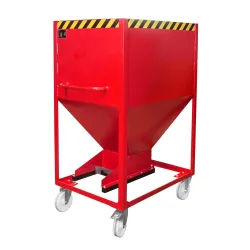Bauer® Silobehälter für feinkörnige Schüttgüter, lackiert, Volumen 0,6 m³, RAL 3000 feuerrot
