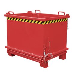 Bauer® Klappbodenbehälter, verstärkte Bodenklappe, lackiert, Volumen 1 m³, RAL 3000 feuerrot