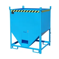 Bauer Silobehälter SGS 100, mit Schieberverschluss, L 1000 x B 1200 x H 1495 mm, 1 m³, bis 1500 kg, Stahl, Lichtblau