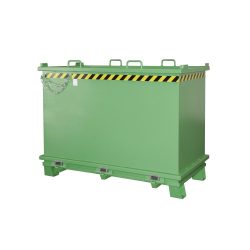 Bauer® Klappbodenbehälter, verstärkte Bodenklappe, lackiert, Volumen 2 m³, RAL 6011 resedagrün
