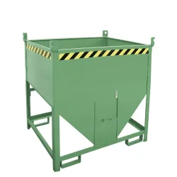 Bauer® Silobehälter mit Schiebeverschluss, lackiert, Volumen 0,75 m³, RAL 6011 resedagrün