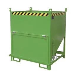 Bauer Silobehälter SGK 100, Zugseil-Entleerung, L 1000 x B 1200 x H 1405 mm, 1 m³, bis 1500 kg, Stahl, Resedagrün