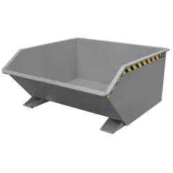 Bauer® Kippbehälter, niedrige Bauhöhe, lackiert, Volumen 0,75 m³, RAL 7005 mausgrau