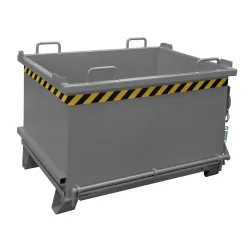 Bauer® Klappbodenbehälter, verstärkte Bodenklappe, lackiert, Volumen 0,75 m³, RAL 7005 mausgrau