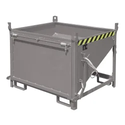Bauer Silobehälter SGK 50, Zugseil-Entleerung, L 1000 x B 1200 x H 935 mm, 0,5 m³, bis 750 kg, Stahlblech, Mausgrau