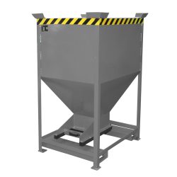 Bauer® Silobehälter, mit Schiebeverschluss + Gabeltaschen, lackiert, Volumen 0,6 m³, RAL 7005 mausgrau