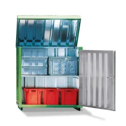 FLADAFI® Magazinbox mit hochklappbarem Dach, HxBxT 1.470 x 1.420 x 1.490 mm, ohne Boden