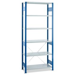 SCHULTE Fachbodenregal enzianblau/lichtgrau, Fachlast 150 kg, HxBxT 2.500 x 810 x 636 mm