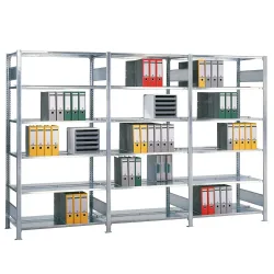 SCHULTE Komplettpaket Aktenregal, doppelseitig, Fachlast 150 kg, HxBxT 2.000 x 3.000 x 600 mm, verzinkt