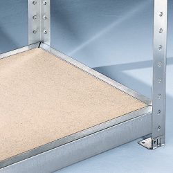 Fachboden für META Weitspannregal, mit Spanplatten, FL 500 kg, BxT 2.000 x 400 mm