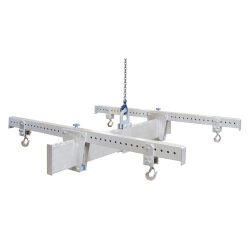 SCHILLING Alu-Lasttraverse in H-Bauweise, mit 4 Sicherheitshaken, Hauptträger 5 m, Querträger 2 m, TK 1000 kg
