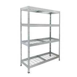 Outdoor-Weitspannregal mit Gitterböden, HxBxT 1.800 x 1.200 x 450 mm