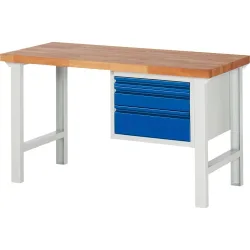 Steinbock® Werkbank Selection, mit 3 Schubladen, HxBxT 840 mm x 1.500 mm x 700 mm, RAL 7035/5010