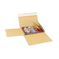 Buchverpackung Drehfix,315 x 230 x 10 100mm, braun mit Selbstklebeverschluss