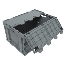Euronorm-Eurobox Premium, mit Scharnierdeckel, 60 Liter, grau