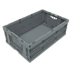 EURO-Mass Faltbox 6422 NG, ohne Deckel, für Lager- und Mehrwegtransport, 41,4 Liter, grau