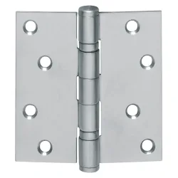 INTERSTEEL Kugellagertürscharnier, 76x76 mm DIN links / rechts, Edelstahl käntig, matt ausziehbarer Stift