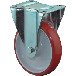 BS ROLLEN Bockrolle, Guss-Polyurethan, Rad-Ø 200 mm Tragfähigkeit 300 kg, Platte L135xB110 mm
