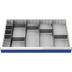 Schubladenunterteilungsmaterial, 4 Längs-/8 Querteiler, Fronthöhe 200 mm