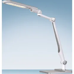 LED-Tischleuchte Multiflex, stufenlos dimmbar, 3 Farbtemperatur-Stufen, mit Fuss und Klemme, silber
