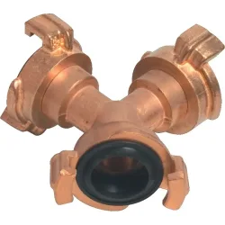 MEGA Y-Stück Schnellkupplung, Messing Schlauchgrösse 9,5-38 mm