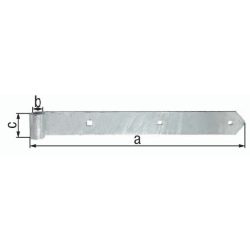 GAH Ladenband Breite 60 mm, Ø 20 mm Stahl feuerverzinkt, Länge 800 x 60 mm Stärke 8 mm, abgerundet