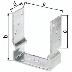 GAH U-Pfostenträger ETA-10/0210, feuerverzinkt, 91x150x100x60mm, zum Aufschrauben