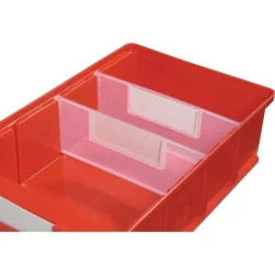 LA-KA-PE Trennwand, PP transparent, für Regalkasten B. 152 mm