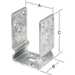 VORMANN Stützenschuh, Stahl feuerverzinkt zum Aufschrauben, 91 x 60 x 125 mm