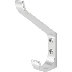 HERMETA Huthaken 0148, Aluminium silberfarbig eloxiert, einfach Ausladung 86,5 mm, Höhe 135 mm