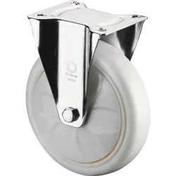 BS ROLLEN Bockrolle, Kunststoff, Rad-Ø 150 mm Tragfähigkeit 650 kg, Platte L135xB110 mm Farbe Rolle weiss