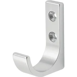 HERMETA Mantelhaken 0149, Aluminium silberfarbig eloxiert, einfach Ausladung 51,5 mm, Höhe 65 mm