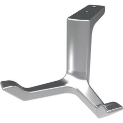 HERMETA Decken-Mantelhaken 0200, Aluminium silberfarbig eloxiert, zweifach Ausladung 87 mm, Höhe 49 mm