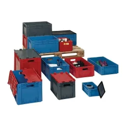 LA-KA-PE Eurobox, blau PP Schwerlast, L400xB300xH175mm, Seitenwände geschlossen