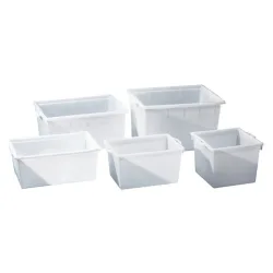 kaiserkraft Stapelbehälter aus Polyethylen, konische Bauform, Volumen 80 l, natur, ab 10 Stk