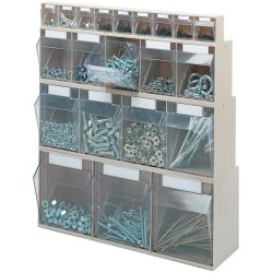 LOCKWEILER Klarsichtmagazin, 6 x B, H113xB600xT91mm, Kunststoff blau