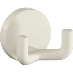 HEWI Doppelhaken 477.90B025, Polyamid 99 reinweiss matt, doppelt Ausladung 43,5 mm, Ø 50 mm